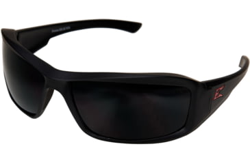 Image of Edge Eyewear Brazeau Torque Safety Glasses - Matte Black Red E / Polarized Vapor Shield Smoke Lens, One Size, TXB236VS