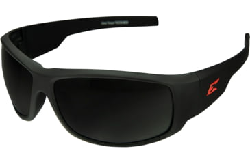 Image of Edge Eyewear Caraz Torque - Matte Black Frame with Red E Logo / Polarized Smoke Lens, One Size, THZ236