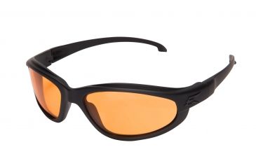 Image of Edge Eyewear Falcon Thin Temple Sunglasses, Soft-Touch Matte Black Frame / Tiger's Eye Vapor S, SF610-TT