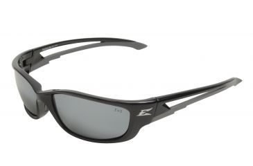 Image of Edge Eyewear Kazbek Xl Safety Glasses Black Frame Silver Mirror Lens Sk Xl117