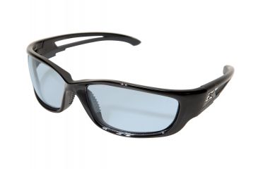 Image of Edge Eyewear Kazbek XL Sunglasses, Black Frame, Light Blue Vapor Shield Lenses, SK-XL113VS