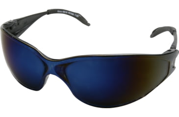 Image of Edge Eyewear Kirova Safety Glasses Black Frame Blue Mirror Lens Ab118
