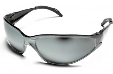 Image of Edge Eyewear Kirova Safety Glasses - Black Frame, Silver Mirror Lens AB117