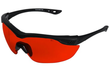 Image of Edge Eyewear Overlord Shooting Glasses, Soft-Touch Matte Black Frame / Red Lens for Green Lasers, One Size, HO61-L4