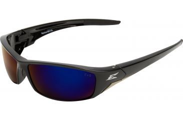 Image of Edge Eyewear Reclus Safety Glasses Black Frame Aqua Precision Blue Mirror Polarized Tsrap218