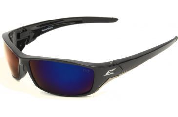 Image of Edge Eyewear Reclus - Black Frame, Blue Mirror Lens SR118