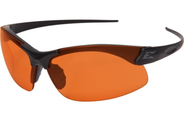 Image of Edge Tactical Eyewear Sharp Thin Temple Sunglasses, Soft-Touch Matte Black Frame / Tigers Eye Vapor Shield Lens, One Size, SSE610-TT