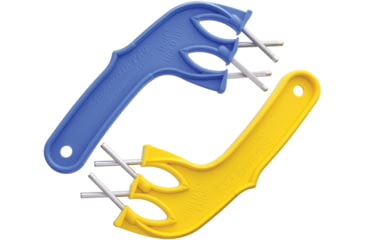 Image of Edgemaker All In 2 System, Four Step Sharpening System, Blue Handle Has Restoring And Sharpening Steels, Yellow Handle Has Honing And Polishing Steels, EM350