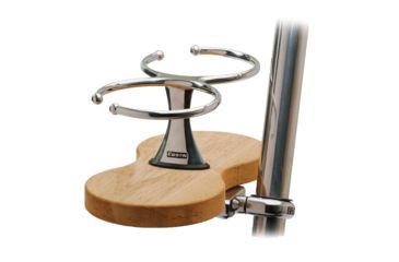 Image of Edson Marine Clamp-On Drink Holder - Double - Teak 66810