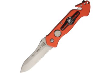 Image of Eickhorn Solingen PRT II Rescue Folder Folding Knife,3.25in,Bohler N-695 Steel,Partially Serrated,Spear Point,Red,Aluminum Handle EI102201