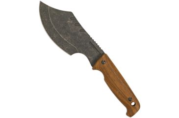 Image of EKA Axeblade W1 Wood Pattern Fixed Blade Knife, 6.5in, Swedish Sandvik Steel, Standard Edge, Black Stonewash, Brown, G10 Handle EKA814302