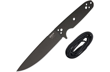 Image of EKA RTG-1 Fixed Blade Knife, 10.5in Overall, 5.75in Black Powder Coated 1095Hc Steel Blade, One-Piece Comes w/Black Paracord That Can Be Used To Wrap The Handle, Black Kydex Belt Sheath, 50030