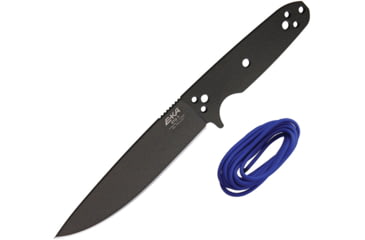 Image of EKA RTG-1 Fixed Blade Knife, 10.5in Overall, 5.75in Black Powder Coated 1095Hc Steel Blade, One-Piece Comes w/Blue Paracord That Can Be Used To Wrap The Handle, Black Kydex Belt Sheath, 50100