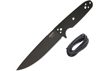 Image of EKA RTG-1 Fixed Blade Knife, 10.5in Overall, 5.75in Black Powder Coated 1095Hc Steel Blade, One-Piece Comes w/Gray Paracord That Can Be Used To Wrap The Handle, Black Kydex Belt Sheath, 50080