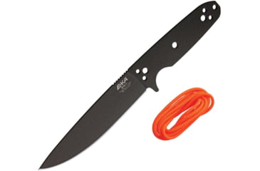 Image of EKA RTG-1 Fixed Blade Knife, 10.5in Overall, 5.75in Black Powder Coated 1095Hc Steel Blade, One-Piece Comes w/Orange Paracord That Can Be Used To Wrap The Handle, Black Kydex Belt Sheath, 50060