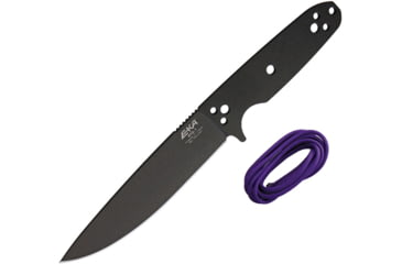 Image of EKA RTG-1 Fixed Blade Knife, 10.5in Overall, 5.75in Black Powder Coated 1095Hc Steel Blade, One-Piece Comes w/Purple Paracord That Can Be Used To Wrap The Handle, Black Kydex Belt Sheath, 50110