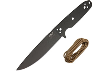 Image of EKA RTG-1 Fixed Blade Knife, 10.5in Overall, 5.75in Black Powder Coated 1095Hc Steel Blade, One-Piece Comes w/Tan Paracord That Can Be Used To Wrap The Handle, Black Kydex Belt Sheath, 50040