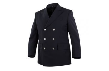 Image of Men's Navy 100% Poly/Serge Weave Double Breasted 2-Pocket Top Authority Blousecoat, Long