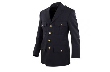 Image of Men's Navy 100% Poly-Serge Weave Single Breasted 4-Pocket Top Authority Blousecoat, Long