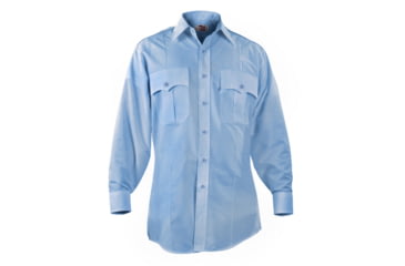 Image of Elbeco Paragon Plus Short Sleeve Poplin Shirt, 22 in, 37 in, Blue, TP878-22-37