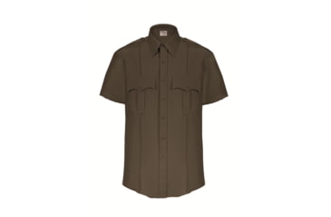 Image of Elbeco TexTrop2 Zippered Short Sleeve Polyester Shirt - Mens, 19 in, Brown, Z3315N-19