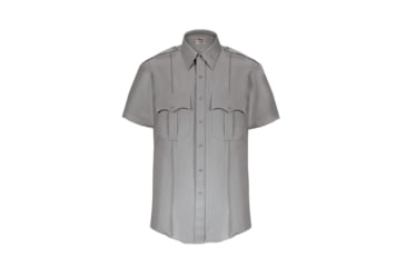 Image of Elbeco TexTrop2 Zippered Short Sleeve Polyester Shirt - Mens, 22 in, Gray, Z3311N-22