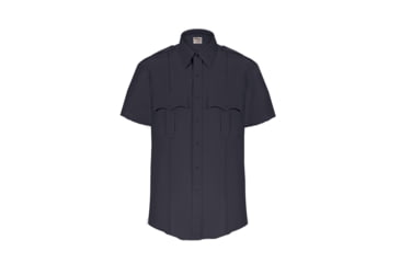 Image of Elbeco TexTrop2 Zippered Short Sleeve Polyester Shirt - Mens, 14.5 in, Navy, Z3314N-14.5
