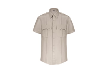 Image of Elbeco TexTrop2 Zippered Short Sleeve Polyester Shirt - Mens, 15.5 in, Silver Tan, Z3312N-15.5