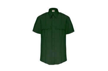 Image of Elbeco TexTrop2 Zippered Short Sleeve Polyester Shirt - Mens, 16.5 in, Spruce Green, 8805N-16.5