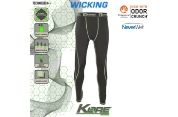 Image of Element Outdoors Kore Series Lightweight Long Underwear - Mens, BLACK, 2X-Large, KS-LLU-2XL-BK
