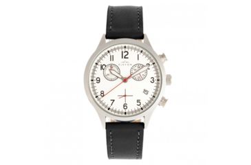 Image of Elevon Antoine Chronograph Leather-Band Watch w/ Date, Black/Silver, One Size, ELE113-1