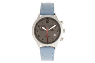 Image of Elevon Antoine Chronograph Leather-Band Watch w/ Date, Light Blue/Charcoal, One Size, ELE113-5