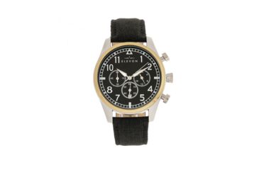 Image of Elevon Curtiss Leather-Band Watch W/ Date, Gold/Black, ELE104-3