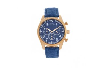 Image of Elevon Curtiss Leather-Band Watch W/ Date, Rose Gold/Black, ELE104-4