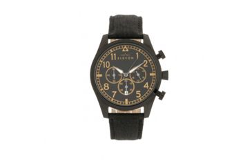 Image of Elevon Curtiss Leather-Band Watch W/ Date, Black/Brown, ELE104-6