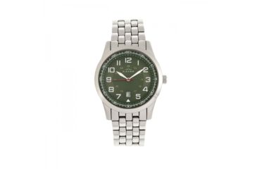 Image of Elevon Garrison Bracelet Watch W/Date, Silver/Green, ELE105-3