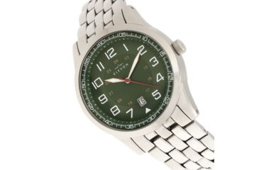 Image of Elevon Garrison Bracelet Watch W/Date, Silver/Green, ELE105-3