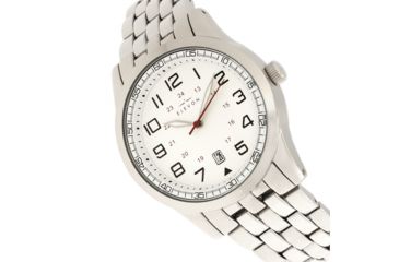 Image of Elevon Garrison Bracelet Watch W/Date, Silver/White, ELE105-1