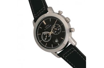 Image of Elevon Langley Chronograph Leather-Band Watch W/ Date, Black, ELE103-3