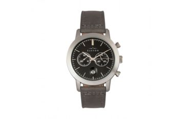 Image of Elevon Langley Chronograph Leather-Band Watch W/ Date, Black/Grey, ELE103-4
