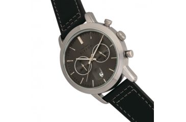 Image of Elevon Langley Chronograph Leather-Band Watch W/ Date, Charcoal/Black, ELE103-5