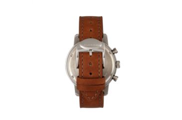 Image of Elevon Langley Chronograph Leather-Band Watch W/ Date, Silver/Brown, ELE103-2