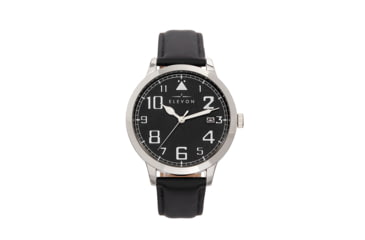 Image of Elevon Sabre Watch w/Date - Mens, Silver/Black/Black, One Size, ELE121-2