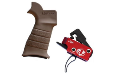 Image of Elftmann Tactical Elftmann AR-10 Trigger Curved AR-10-C W/ Stark Equipment AR Rifle Grip, with Hook Mount, Earth ANG-HM-EA