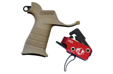 Image of Elftmann Tactical Elftmann AR-10 Trigger Curved AR-10-C W/ Stark SE-2 AR-15 Pistol Grip With CR123 Battery Storage And Sling Hook Mount Flat Dark Earth