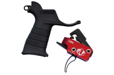 Image of Elftmann Tactical Elftmann AR-10 Trigger Curved AR-10-C W/ Stark SE-2 AR-15 Pistol Grip With CR123 Battery Storage And Sling Hook Mount Black