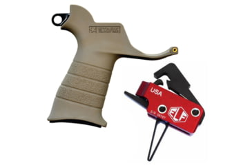 Image of Elftmann Tactical Elftmann AR-10 Trigger Straight AR-10-S W/ Stark SE-2 AR-15 Pistol Grip With CR123 Battery Storage And Sling Hook Mount Flat Dark Earth