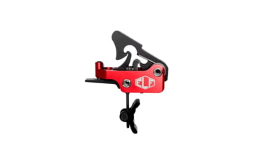 Image of Elftmann Tactical Apex Pro AR-15 Curved Adjustable Trigger, Black Shoe, Anodized, Red, APEXPROBC