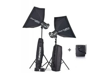 Image of Elinchrom BRX 2 x 250/500W Head Portalite To Go Kit w/ Stands EL 20757KIT