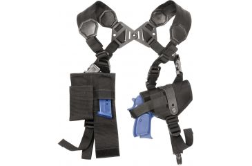 Image of Elite Survival Systems Mod/Ambi Shoulder Holster System Size 2 Horizontal Holster, Single Harness, and Tie-down, Black, 2 MASH2-B